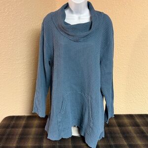 4/$15 Focus Casual Life Blue Cowl Neck Sweatshirt